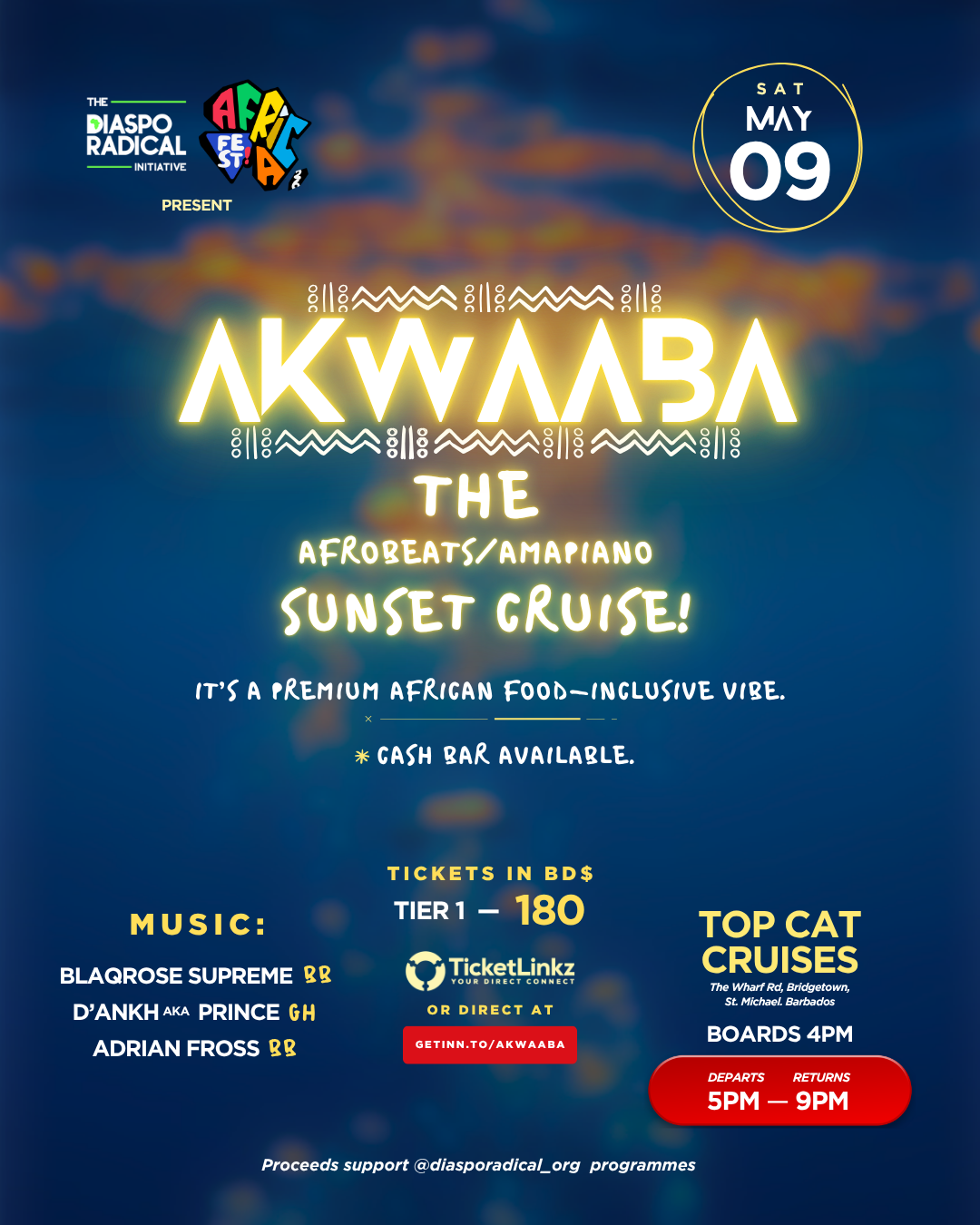 Akwaaba - Premiun Food-Inclusive Afro Sunset Cruise